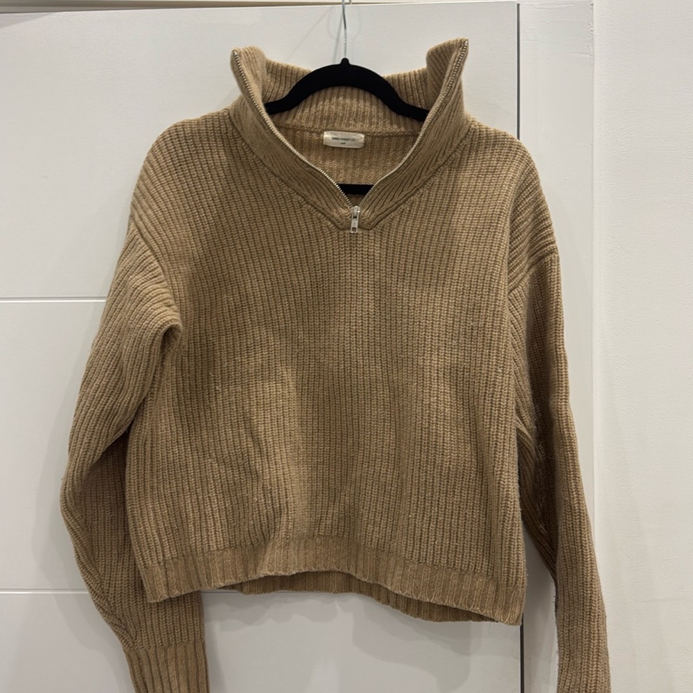 James street co. Ribbed Moa quarter zip knit pullover